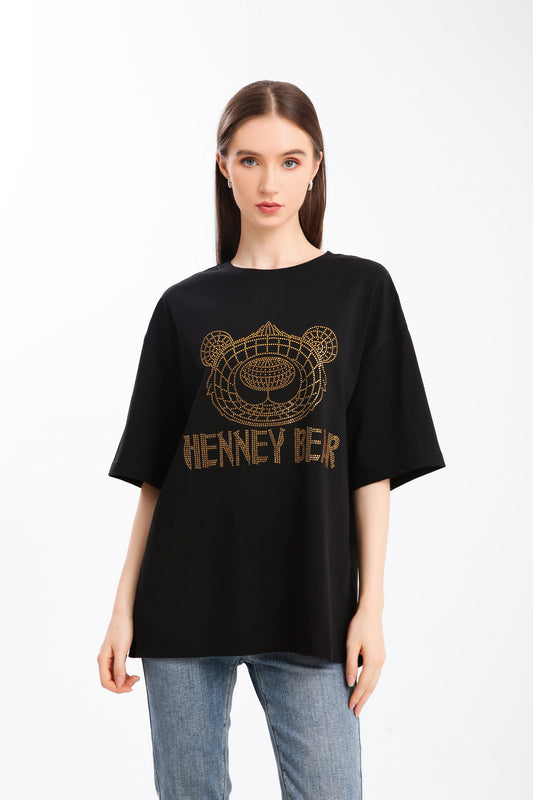 Remera Henney Bear - Negro